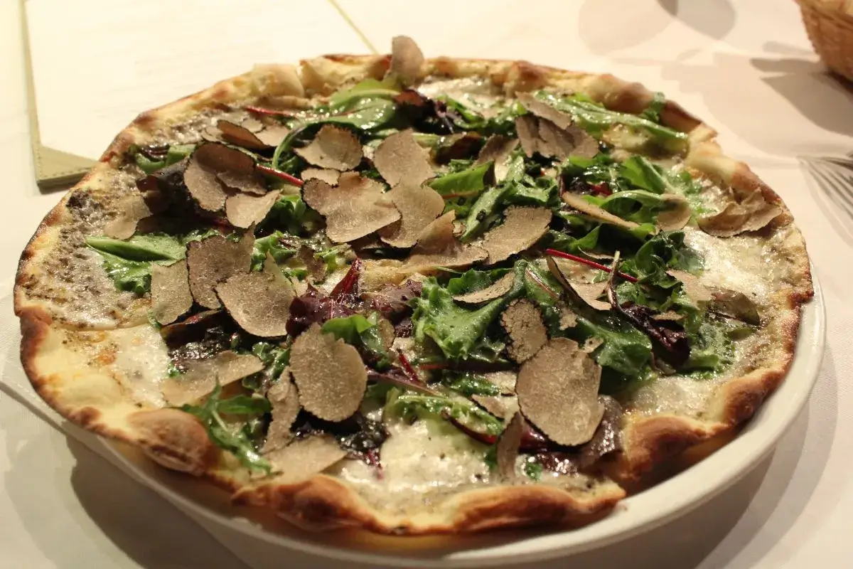 The Rustic Truffle pizza with mushrooms and truffle oil.