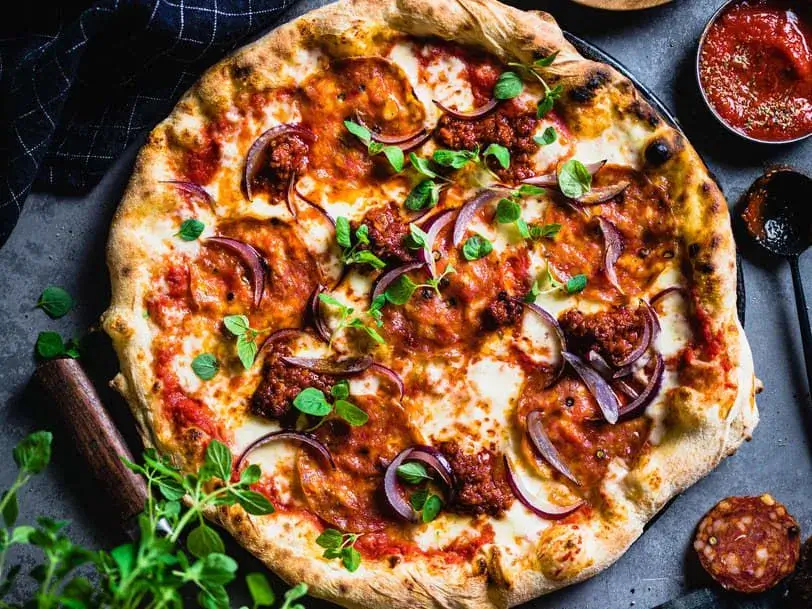 The Spicy Diavola pizza with pepperoni and chili.